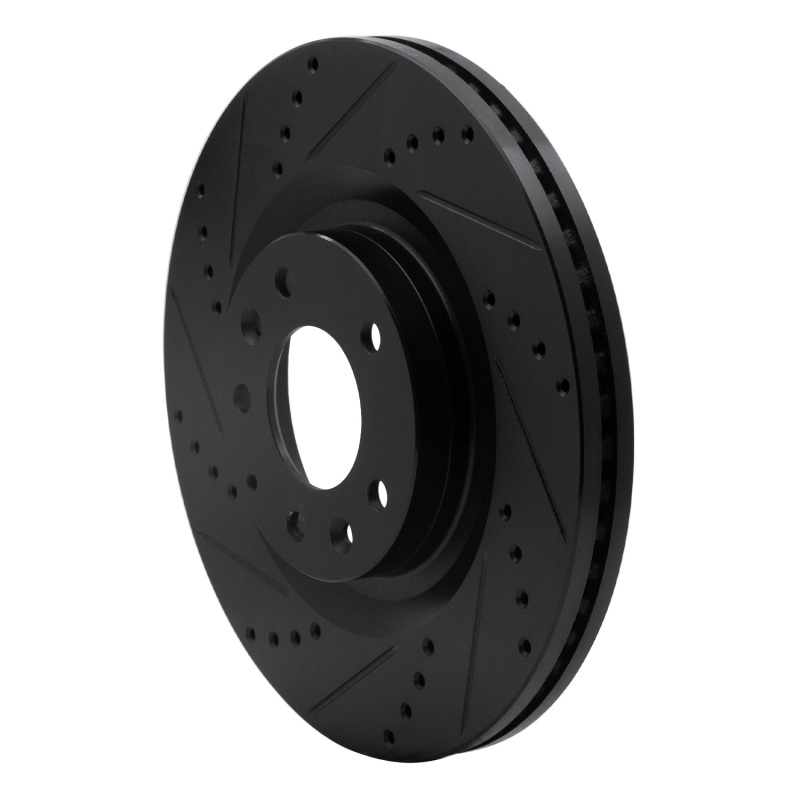Mazda CX-9 Brake Rotor (1) - Front Left - R1 Concepts - Drilled & Slotted - Black - `07-`15